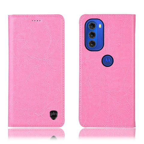 Coque Portefeuille Livre Cuir Etui Clapet H04P pour Motorola Moto G51 5G Rose