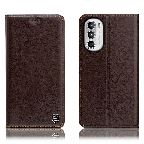 Coque Portefeuille Livre Cuir Etui Clapet H04P pour Motorola MOTO G52 Marron