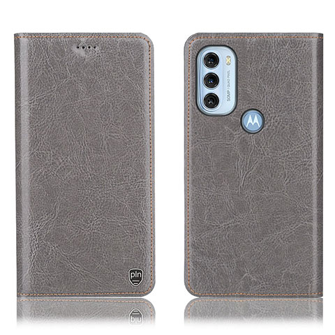 Coque Portefeuille Livre Cuir Etui Clapet H04P pour Motorola Moto G71 5G Gris