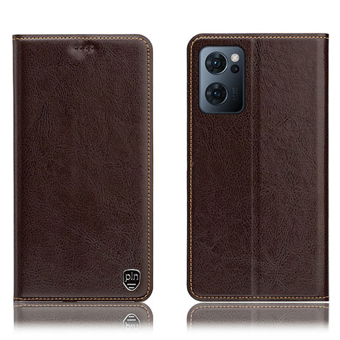 Coque Portefeuille Livre Cuir Etui Clapet H04P pour OnePlus Nord CE 2 5G Marron