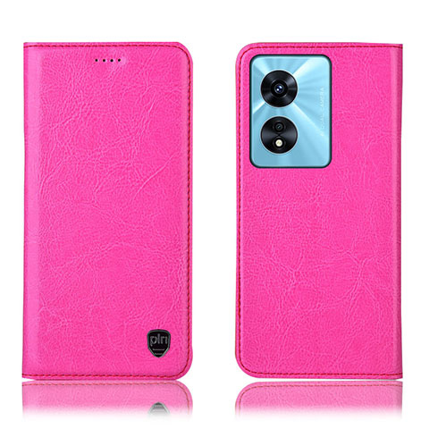 Coque Portefeuille Livre Cuir Etui Clapet H04P pour Oppo A1 5G Rose Rouge