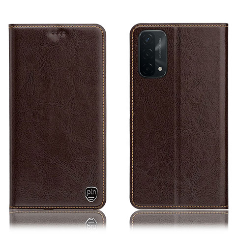 Coque Portefeuille Livre Cuir Etui Clapet H04P pour Oppo A54 5G Marron