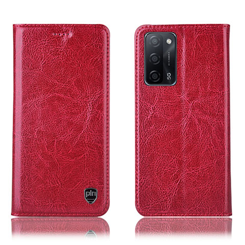 Coque Portefeuille Livre Cuir Etui Clapet H04P pour Oppo A55 5G Rouge