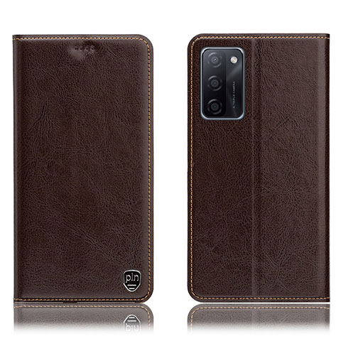 Coque Portefeuille Livre Cuir Etui Clapet H04P pour Oppo A55S 5G Marron