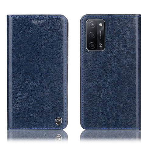 Coque Portefeuille Livre Cuir Etui Clapet H04P pour Oppo A56 5G Bleu