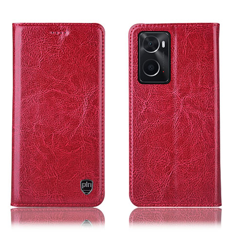 Coque Portefeuille Livre Cuir Etui Clapet H04P pour Oppo A76 Rouge