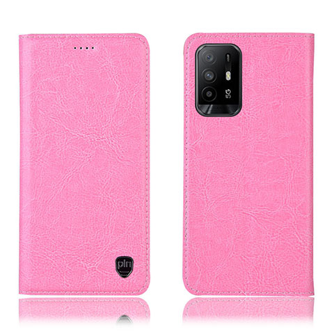 Coque Portefeuille Livre Cuir Etui Clapet H04P pour Oppo A95 5G Rose