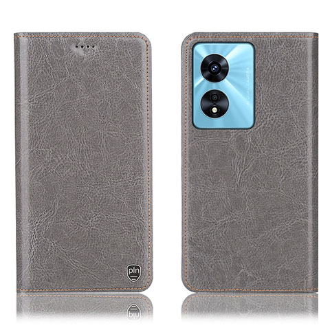 Coque Portefeuille Livre Cuir Etui Clapet H04P pour Oppo A97 5G Gris