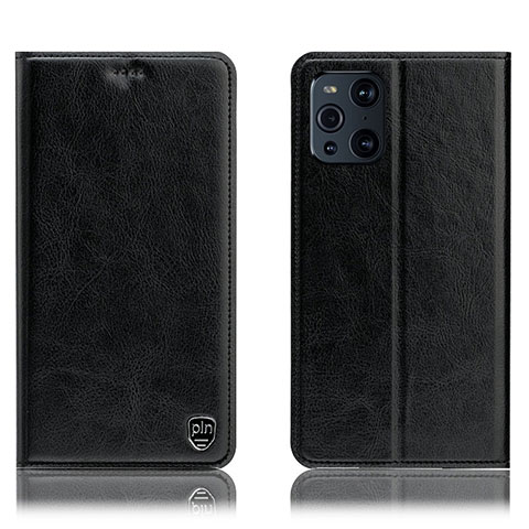 Coque Portefeuille Livre Cuir Etui Clapet H04P pour Oppo Find X3 5G Noir