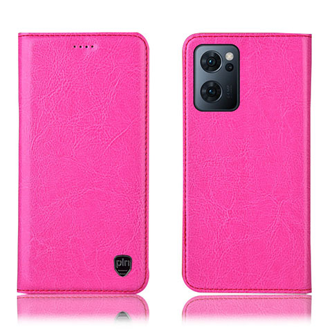 Coque Portefeuille Livre Cuir Etui Clapet H04P pour Oppo Find X5 Lite 5G Rose Rouge