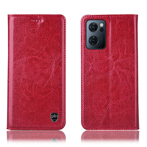 Coque Portefeuille Livre Cuir Etui Clapet H04P pour Oppo Find X5 Lite 5G Rouge