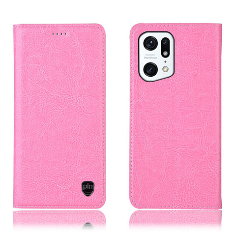 Coque Portefeuille Livre Cuir Etui Clapet H04P pour Oppo Find X5 Pro 5G Rose