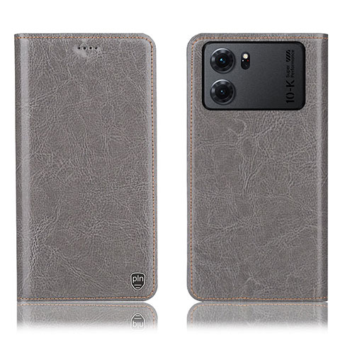 Coque Portefeuille Livre Cuir Etui Clapet H04P pour Oppo K10 5G Gris