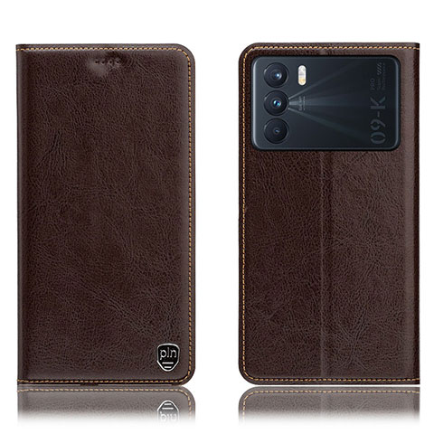 Coque Portefeuille Livre Cuir Etui Clapet H04P pour Oppo K9 Pro 5G Marron