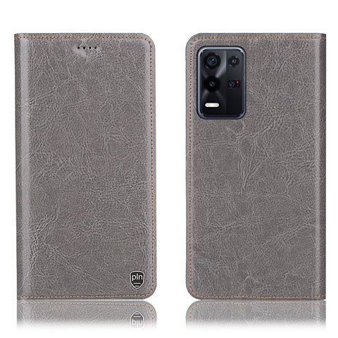 Coque Portefeuille Livre Cuir Etui Clapet H04P pour Oppo K9X 5G Gris