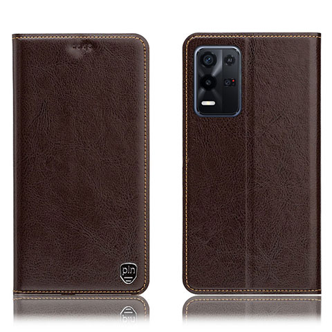 Coque Portefeuille Livre Cuir Etui Clapet H04P pour Oppo K9X 5G Marron