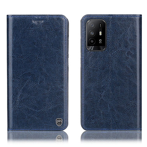 Coque Portefeuille Livre Cuir Etui Clapet H04P pour Oppo Reno5 Z 5G Bleu