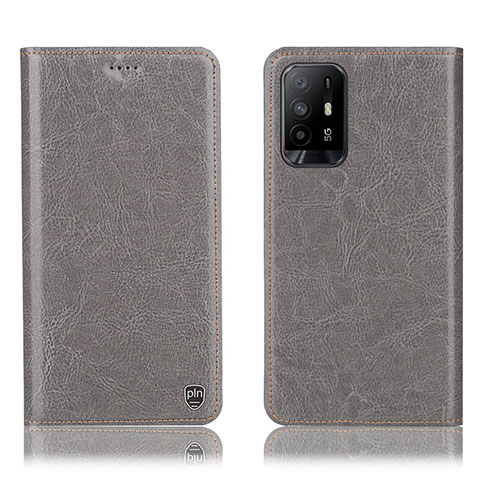 Coque Portefeuille Livre Cuir Etui Clapet H04P pour Oppo Reno5 Z 5G Gris