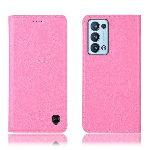 Coque Portefeuille Livre Cuir Etui Clapet H04P pour Oppo Reno6 Pro 5G Rose