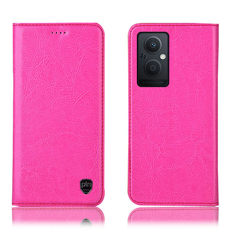 Coque Portefeuille Livre Cuir Etui Clapet H04P pour Oppo Reno7 Lite 5G Rose Rouge