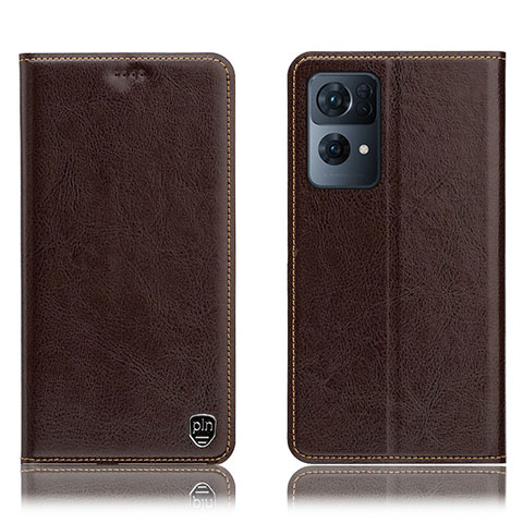 Coque Portefeuille Livre Cuir Etui Clapet H04P pour Oppo Reno7 Pro 5G Marron