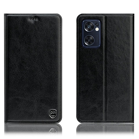 Coque Portefeuille Livre Cuir Etui Clapet H04P pour Oppo Reno7 SE 5G Noir