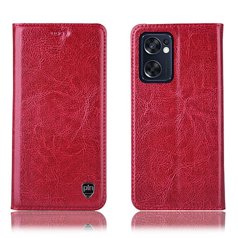 Coque Portefeuille Livre Cuir Etui Clapet H04P pour Oppo Reno7 SE 5G Rouge