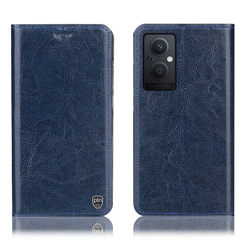 Coque Portefeuille Livre Cuir Etui Clapet H04P pour Oppo Reno7 Z 5G Bleu