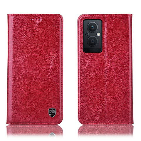 Coque Portefeuille Livre Cuir Etui Clapet H04P pour Oppo Reno8 Lite 5G Rouge