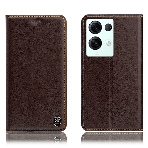 Coque Portefeuille Livre Cuir Etui Clapet H04P pour Oppo Reno8 Pro+ Plus 5G Marron