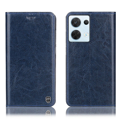 Coque Portefeuille Livre Cuir Etui Clapet H04P pour Oppo Reno9 5G Bleu