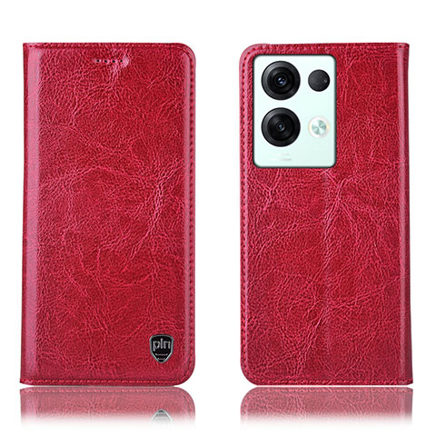 Coque Portefeuille Livre Cuir Etui Clapet H04P pour Oppo Reno9 Pro+ Plus 5G Rouge