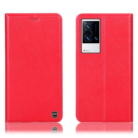 Coque Portefeuille Livre Cuir Etui Clapet H04P pour Vivo iQOO 8 Pro 5G Rouge