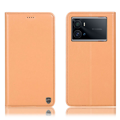 Coque Portefeuille Livre Cuir Etui Clapet H04P pour Vivo iQOO 9 5G Orange