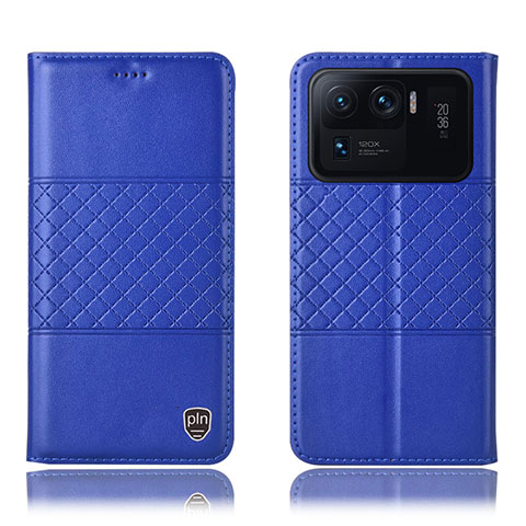 Coque Portefeuille Livre Cuir Etui Clapet H04P pour Xiaomi Mi 11 Ultra 5G Bleu