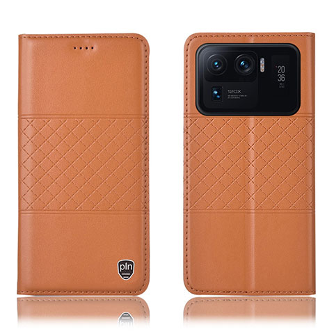 Coque Portefeuille Livre Cuir Etui Clapet H04P pour Xiaomi Mi 11 Ultra 5G Orange