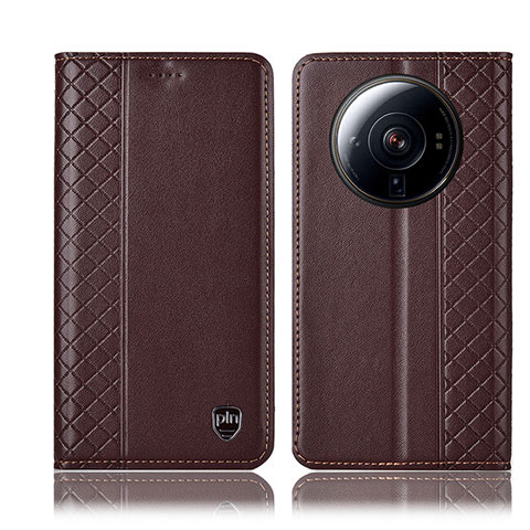 Coque Portefeuille Livre Cuir Etui Clapet H04P pour Xiaomi Mi 12S Ultra 5G Marron