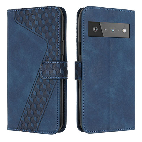 Coque Portefeuille Livre Cuir Etui Clapet H04X pour Google Pixel 6 Pro 5G Bleu