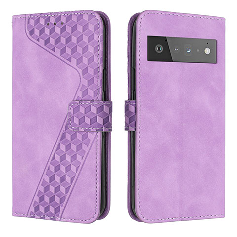 Coque Portefeuille Livre Cuir Etui Clapet H04X pour Google Pixel 6 Pro 5G Violet