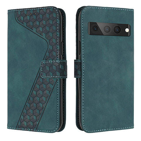 Coque Portefeuille Livre Cuir Etui Clapet H04X pour Google Pixel 7 Pro 5G Vert