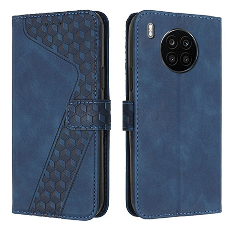 Coque Portefeuille Livre Cuir Etui Clapet H04X pour Huawei Honor 50 Lite Bleu