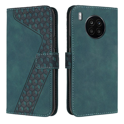 Coque Portefeuille Livre Cuir Etui Clapet H04X pour Huawei Honor 50 Lite Vert