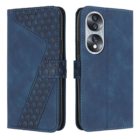 Coque Portefeuille Livre Cuir Etui Clapet H04X pour Huawei Honor 70 5G Bleu