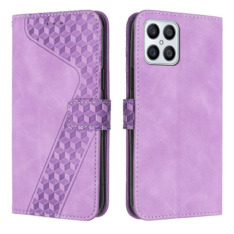 Coque Portefeuille Livre Cuir Etui Clapet H04X pour Huawei Honor X8 4G Violet