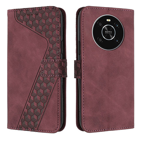 Coque Portefeuille Livre Cuir Etui Clapet H04X pour Huawei Honor X9 4G Rouge