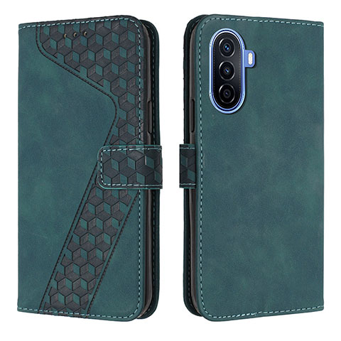 Coque Portefeuille Livre Cuir Etui Clapet H04X pour Huawei Nova Y70 Plus Vert