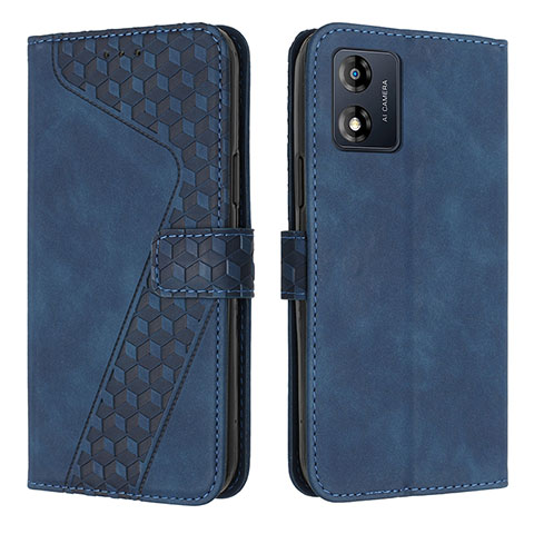 Coque Portefeuille Livre Cuir Etui Clapet H04X pour Motorola Moto E13 Bleu