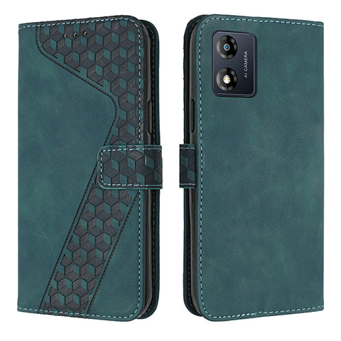 Coque Portefeuille Livre Cuir Etui Clapet H04X pour Motorola Moto E13 Vert