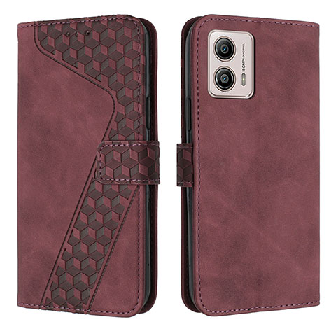 Coque Portefeuille Livre Cuir Etui Clapet H04X pour Motorola Moto G53 5G Rouge