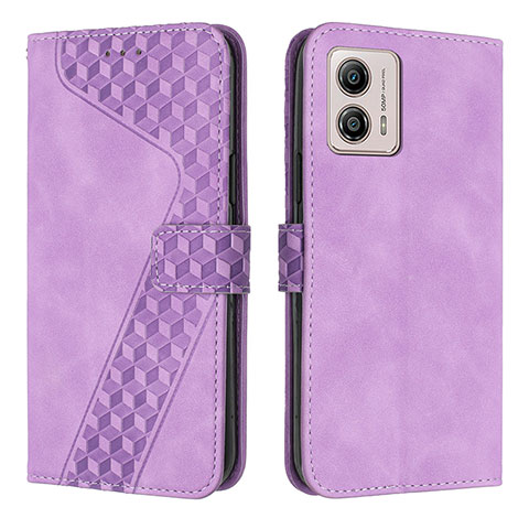 Coque Portefeuille Livre Cuir Etui Clapet H04X pour Motorola Moto G53y 5G Violet